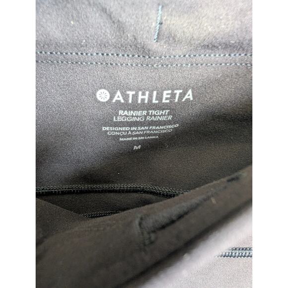 Athleta Rainier Tight Legging Womens M Black Stretch Active Elastic Waist 487745 - Picture 3 of 4